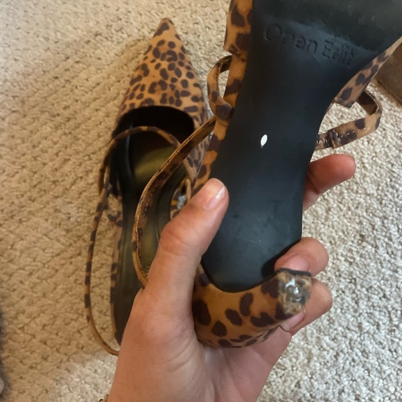 Open Edit Leopard Print Slingback Heels - Picture 3 of 3